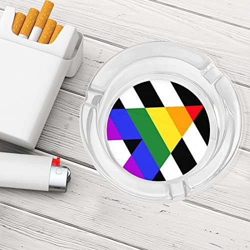Директен Флаг Съюзник Гордост Стъклен Пепелник Кръгъл Пепелник За Цигари Титуляр За Пепелници Калъф За Украса