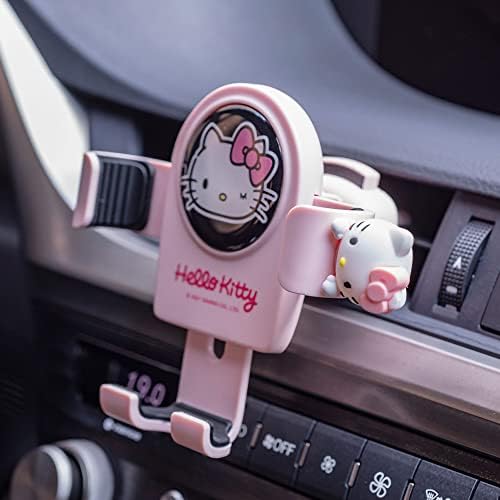 За определяне на MicroMall Kawaii Hello Kitty Pink Air Vent, Държач за мобилен телефон, Hands Free за кола, Зажимная стойка,