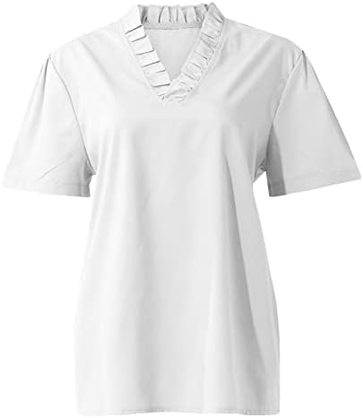 Работни ризи за жени 2023, Женски Празници Блузи с Къс ръкав, Свободни Работни Блузи в стил Бохо за Жени