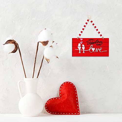 Украса за дома за Деня на Свети Валентин - Малки Висящи дървени Табели с Надписи за Любовта - Стенни Плочки