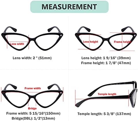 Eyekepper, 4 комплекта очила за четене, женски ридеры Cateye, големи размери