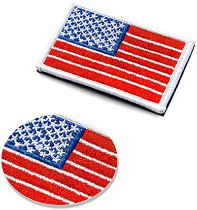 4 бр. Лепенки с американския флаг на САЩ, на бродирани нарукавная обогатяване с плетене на една кука и линия,