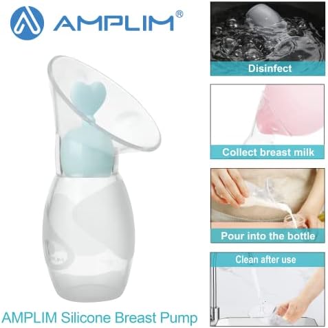Силиконов Колектори за кърма Amplim Генерал-2 | Ръчна помпа за транспорт на хранителни продукти в 1 опаковка с капачка