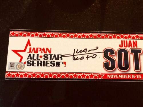 Juan Soto Новобранец Game Използва Етикет за Шкафче Японската серия / Подписан Холограма играта MLB бейзбол
