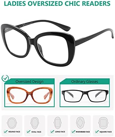 Eyekepper 4-Pack Шик Очила за четене за Жените за четене в големи размери +2.50