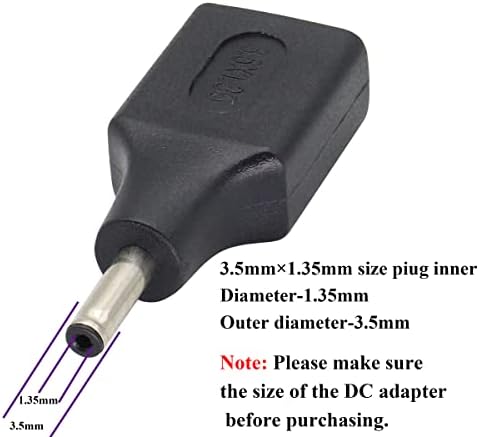 AAOTOKK (2 опаковки) захранващ Адаптер USB към постоянен работен ток 3,5 × 1,35 mm 5 Волта на USB 2.0 A Жена