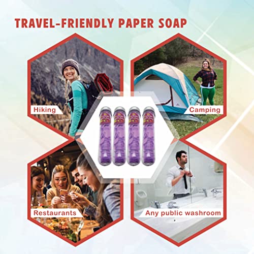 Листове за сапун от цветна хартия (опаковка от 4 броя) - Преносими за Еднократна употреба Хартиени Пътни Сапунени Конфети -