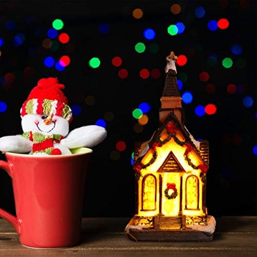 TOYANDONA Коледни Селски Къщи с Led Подсветка, Селски Къщи От Смола, Осветена Сграда, Украса на Маса за Коледа на Празнични