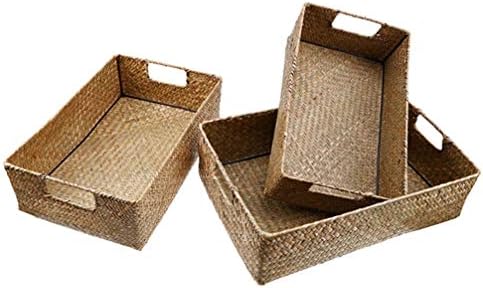 Кутия за съхранение на Happyyami, Стълбищна кошница, Кошница за съхранение на ръчна работа с дръжки, Плетени