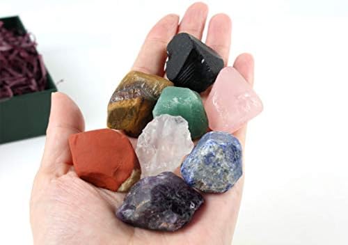 Набор от камъни Чакра вуУУув - Лечебни кристали, Рейки за лечение, Медитация, Баланс на Чакрите или Ритуал (8 бр. + 9 бр.)