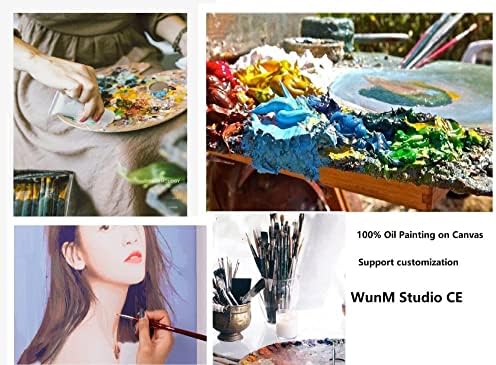 WunM Studio CE Ръчно Рисувани живопис с маслени бои ръчна изработка -Декоративна живопис веранда с участието
