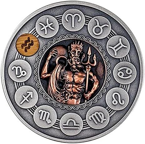 Криптовалюта Любима Монета Възпоменателна Монета Дванадесет Съзвездия На Водолея Цвят На Слънцето Щастливата