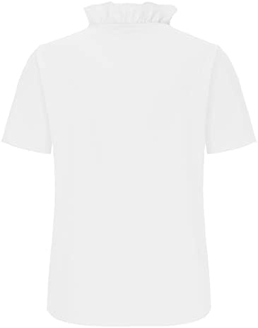 Тениски Charella Фоайе за Дами с Дълъг, Къс Ръкав, Яка-Часова, От Ликра, С Рюшами, Основни Блузи, Ризи за