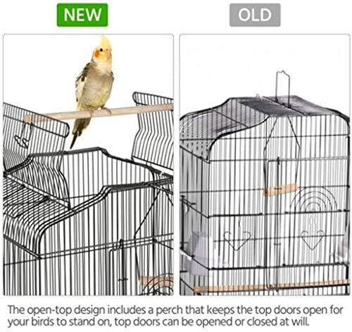 RTR_GF 64 Игра С Отворен Покрив Малък Папагал Cockatiel Conure Клетка за птици със Стойка