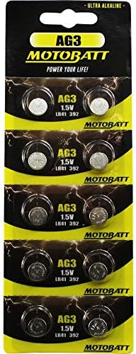Батерии за часа MotoBatt 10 AG3 LR41 SR41 392 192 384 CX41 L736 RW87 Доставка от САЩ на Дребно карти