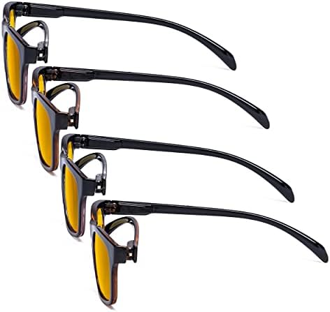 Eyekepper 4 опаковки Компютърни Очила за четене Дизайн на модел, Блокер Синя Светлина Четци за Жени и Мъже с Жълт оттенък