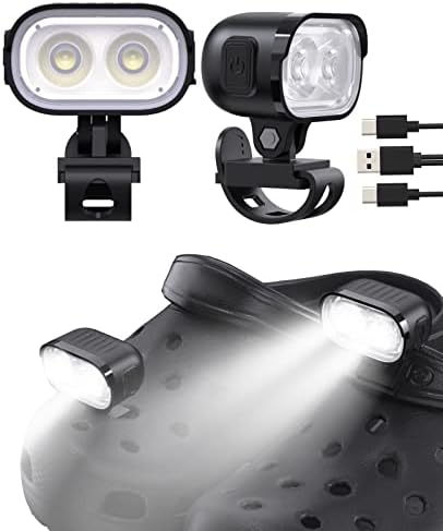 Светлини Croc, 2 бр. Акумулаторни фарове за сабо Crocs с 4 режима на осветление, водоустойчиви led IPX6, За