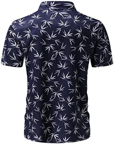 Ленени Ризи за мъже Свободен Намаляване на Хавайските Ризи за Мъже с Къс Ръкав, Нормално Кацане, Мъжки Ризи с Цветен Модел,