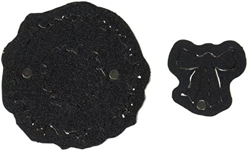 Комплект магнитни печати Sizzix 658267 Movers & Shapers, Мини-Венец и Лък от Тим Хольца, Опаковка от 2 броя, Черен