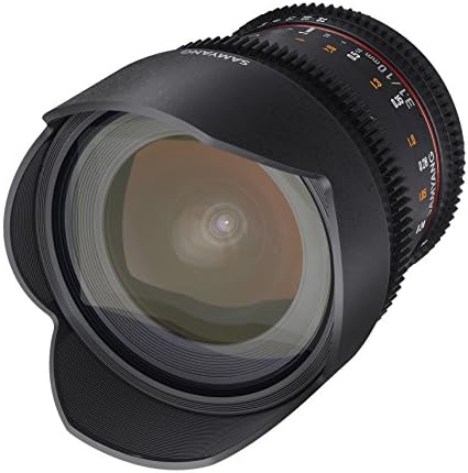 Обектив Samyang за видео VDSLR (фиксирано фокусно разстояние 10 мм, разкриваща Т3.1 – 22 Ед като NCS CS II), черен