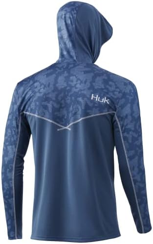 Мъжки hoody HUK Icon X Camo с качулка | Риза за Риболов UPF 50+ с дълъг ръкав