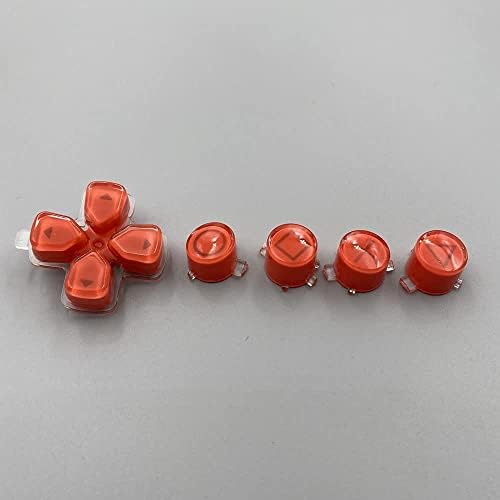 Пластмасови Бутони с Кристали ABXY Button D Pad Cross Bullet Driection Key Kit Бутони, за Подмяна на контролера PS5 (Розово-Червен)