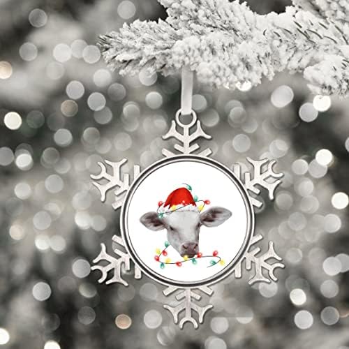 Коледен Орнамент за Едър Рогат Добитък, Животни Метални Коледна Украса 3 Инча, Спомен от Коледа, Украса с Празници за