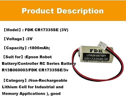 (2) Замяната на неперезаряжаемой литиева батерия 3V CR17335SE 1800mAh за FDK CR17335SE 3V Epson Robot Controller