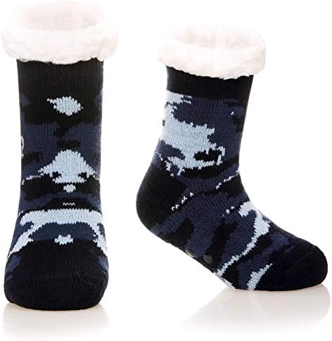 Детски Чорапи-Чехли С Пухкава Фигура За Момчета И Момичета, Меко Топлите Коледни Чорапи На Дебелото Руното