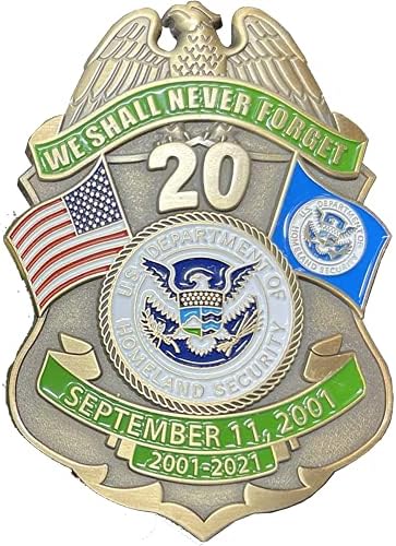 Монети на JORDAN Challenge EL10-005 Граничния патрул на САЩ CBP Представител на БПА 11 септември 9/11 Юбилейно 20-та