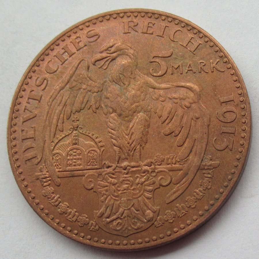 Немска Възпоменателна Монета в 5 марки 1913 година Чужда Реплика от Мед