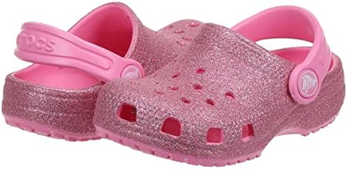 Crocs Унисекс -Детски Класически Блестящ сабо | Лъскави обувки за деца, Розова Лимонада, 10 броя за малки деца