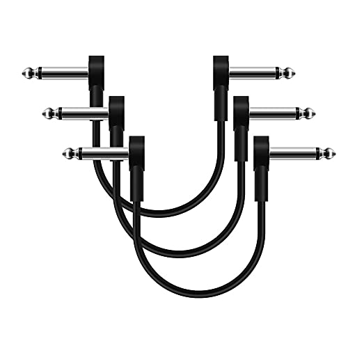 SONICAKE 6-Инчов Кабел за кабели тънкия китара педали ефекти Черен (3 опаковки)