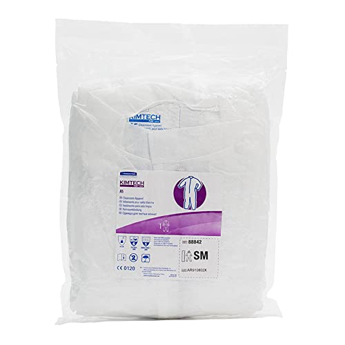 Гащеризон Kimberly-Clark 88847 бял цвят KIMTECH Pure A5 за чисти стаи, 3 размера (опаковка по 25 парчета)
