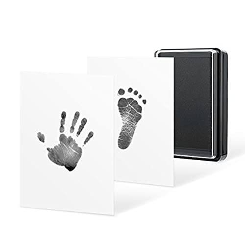 Тъмен мат с Детски Проследи, Безопасен за многократна употреба Детска Тъмен мат, Сувенири с Хартия за Бебешки Отпечатъци от ръцете и краката (Черни мастила)