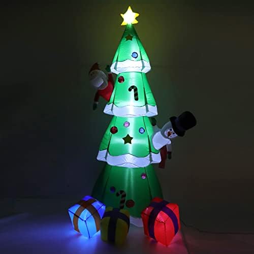 Светва Надуваема Коледно дърво, Сигурна Автоматична Высокостабильная 100-240 В Удебелена Надуваема Коледно дърво 15LED