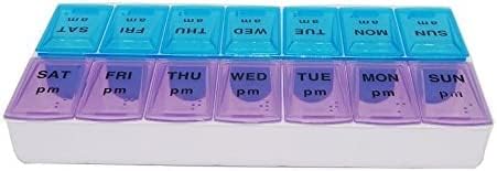 Кутия за таблетки 7 дни Кутия за Хапчета Кутия за Хапчета с Витамини Медицина Кутия за Хапчета с Калъф-Органайзер