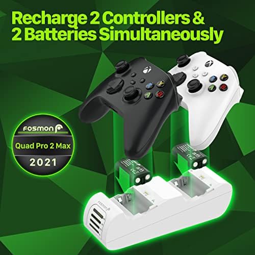 Зарядно устройство Fosmon Quad Pro 2 Max контролери за Xbox Series X / S, Xbox One, Xbox One X (4 акумулаторни блока