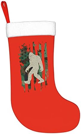 Yoigng Снежен Човек Американския Флаг Камуфляжный Коледен Отглеждане На Коледни Чорапи, Класически Празнична Украса Камина
