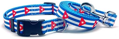 Нашийник и каишка за кучета с Флага на Куба | Отличен за кубински празници, Специални събития, Фестивали, Дни на Независимостта