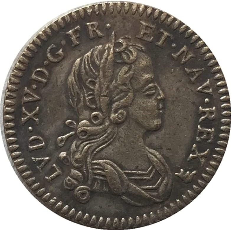 1719 Френски Монети От Чиста Мед С Посеребренным Покритие Антични Сребърни Доларови Монети Колекция от ръчно изработени