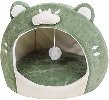 Baoblaze Покрита Котешка легло Полузакрытая Котешка палатка, Спален Къща Здрав сън котки и малки Кучета Мек и