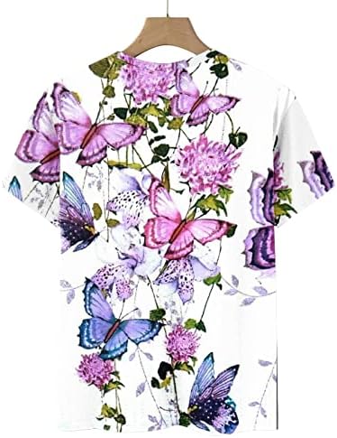 Ежедневни Блузи за момичета, Лято-Есен, през Цялата Деколте с Къс Ръкав и Принтом Пеперуди, Върхове Свободно, Намаляване,