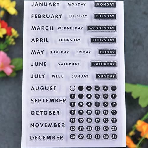 DDOUJOY Календар, Месец, Седмица Дата на Декември, Понеделник Празник Неделя Прозрачни Печати за Направата на