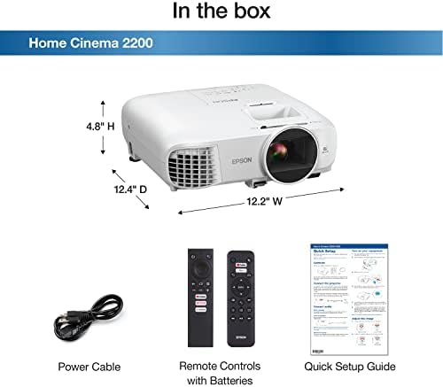 Проектор Epson Home Cinema 2250 3LCD Full HD 1080p с Android TV, Стрийминг Проектор, Проектор за домашно кино, Високоговорител