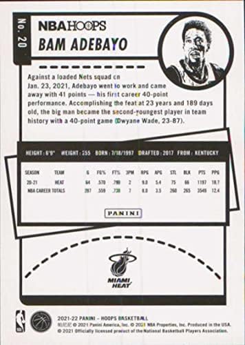 Баскетболно карта НБА Панини Хупс 2021-22 20 Бам Адебайо на Маями Хийт