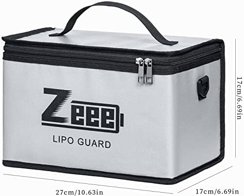 Zeee Lipo Безопасна чанта за батерията Пожароустойчива чанта За съхранение с Голям Капацитет, Сигурна чанта за съхранение,