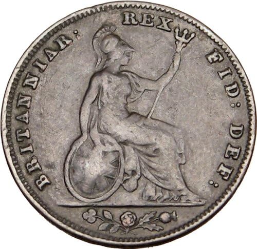 УИЛЯМ IV Фартинг Обединеното Кралство Великобритания Истинска Монета 1836 г. BRITANNIA
