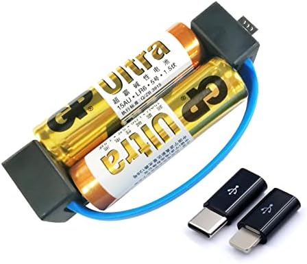 Зарядно устройство CACACOL Mini за телефон, работещ на батерията AA/AAA, Аварийно зарядно за смартфон, съвместимо