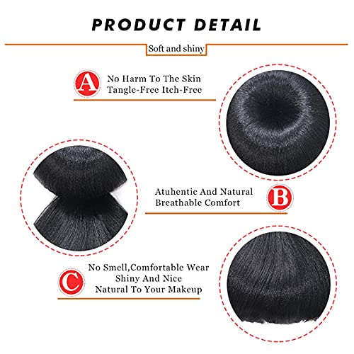 Комплект за коса VAVANGA с греда и бретон 2 бр., Синтетичен Бърза връзка с клипс за бретон от Порцелан, Шнола за коса